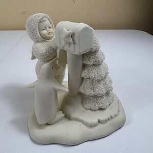 Department 56 Snowbabies "You Didn't Forget Me" Mailbox Penguin Figurine Vintage